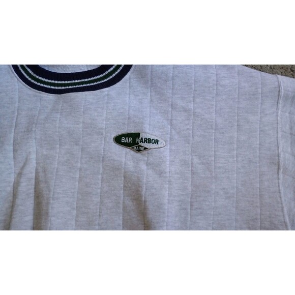 Vintage 90s Bar Harbor Maine Crew Neck Sweatshirt 2X Gray Jerzees - Picture 2 of 5